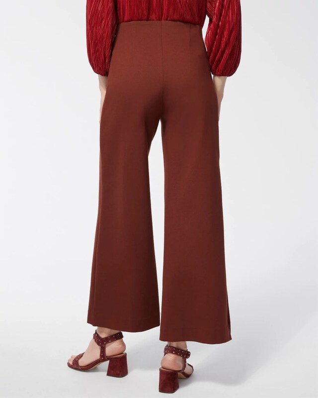 Ponte Pintuck Wide Leg Ankle Pants - image 3